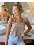 Crop top de tiras con escote cuadrado para mujer - Flashy