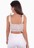 Crop top de tiras con estampado de rayas  para mujer - Flashy
