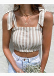 Crop top de tiras con estampado de rayas  para mujer - Flashy