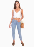 Crop top de tiras con ojalillo para mujer - Flashy