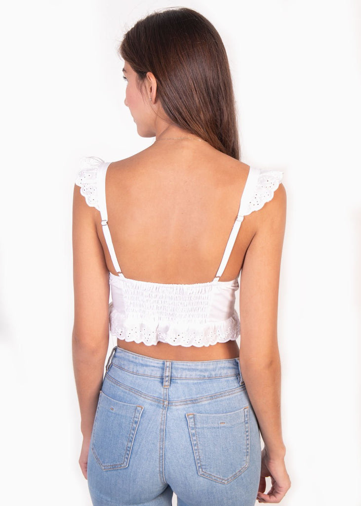 Crop top de tiras con ojalillo para mujer - Flashy