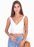 Crop top de tiras con ojalillo para mujer - Flashy