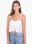 Crop top de tiras con recogido para mujer - Flashy