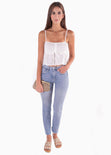Crop top de tiras con recogido para mujer - Flashy