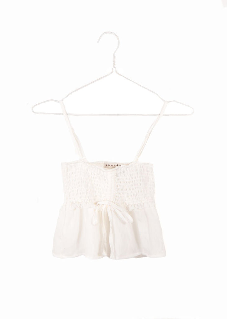 Crop top de tiras con recogido para mujer - Flashy