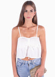 Crop top de tiras con recogido para mujer - Flashy