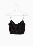 Crop top de tiras en velvet para mujer - Flashy