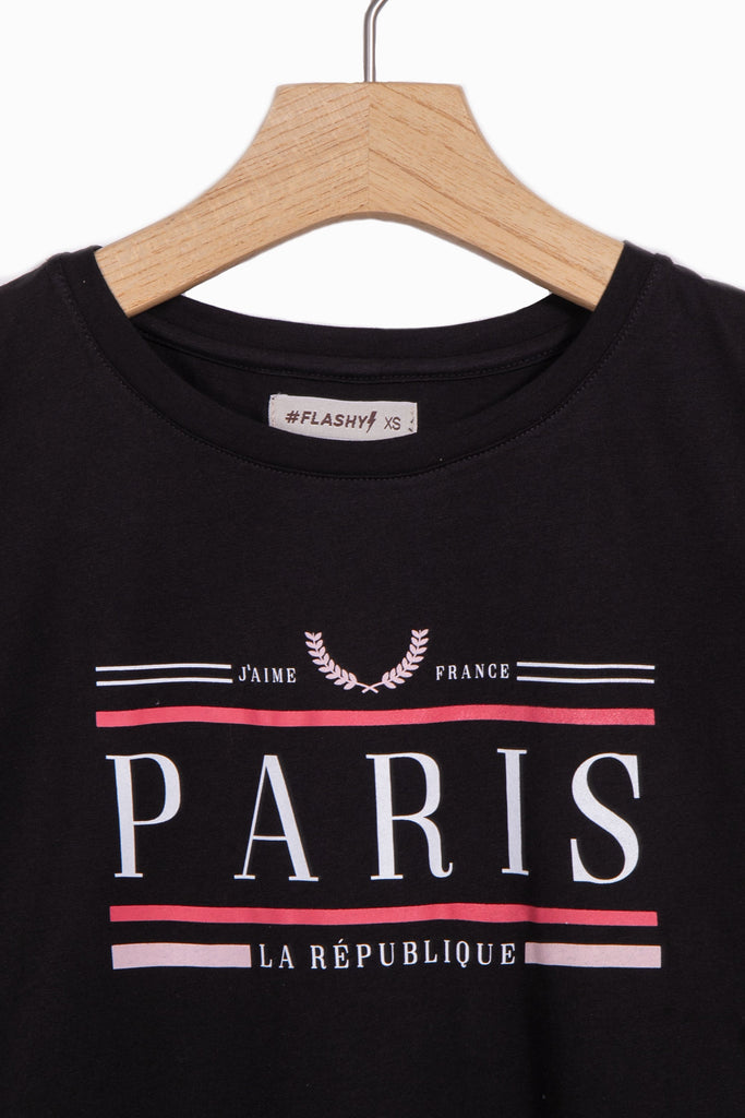 Camiseta estampada "Paris" para mujer - Flashy
