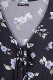 Blusa de flores manga larga con anudado en escote para mujer - Flashy