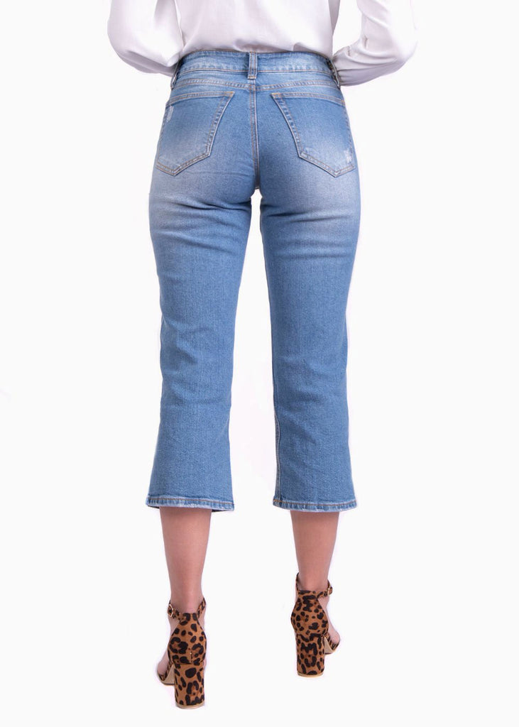 Jean tiro alto culotte para mujer - Flashy