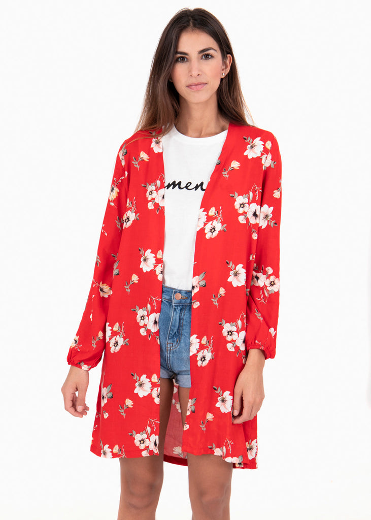 Kimono estampado flores para mujer flashy