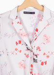 Blusa manga corta con anudado y estampado de flores para mujer - Flashy