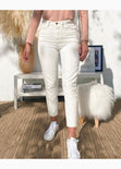 Mom jean blanco para mujer - Flashy