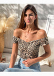 Body off shoulder con estampado de animal print para mujer - Flashy