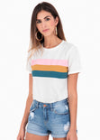 Camiseta estampada rayas para mujer - Flashy