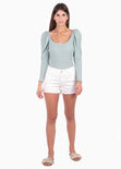Short tiro alto con desflecado para mujer - Flashy