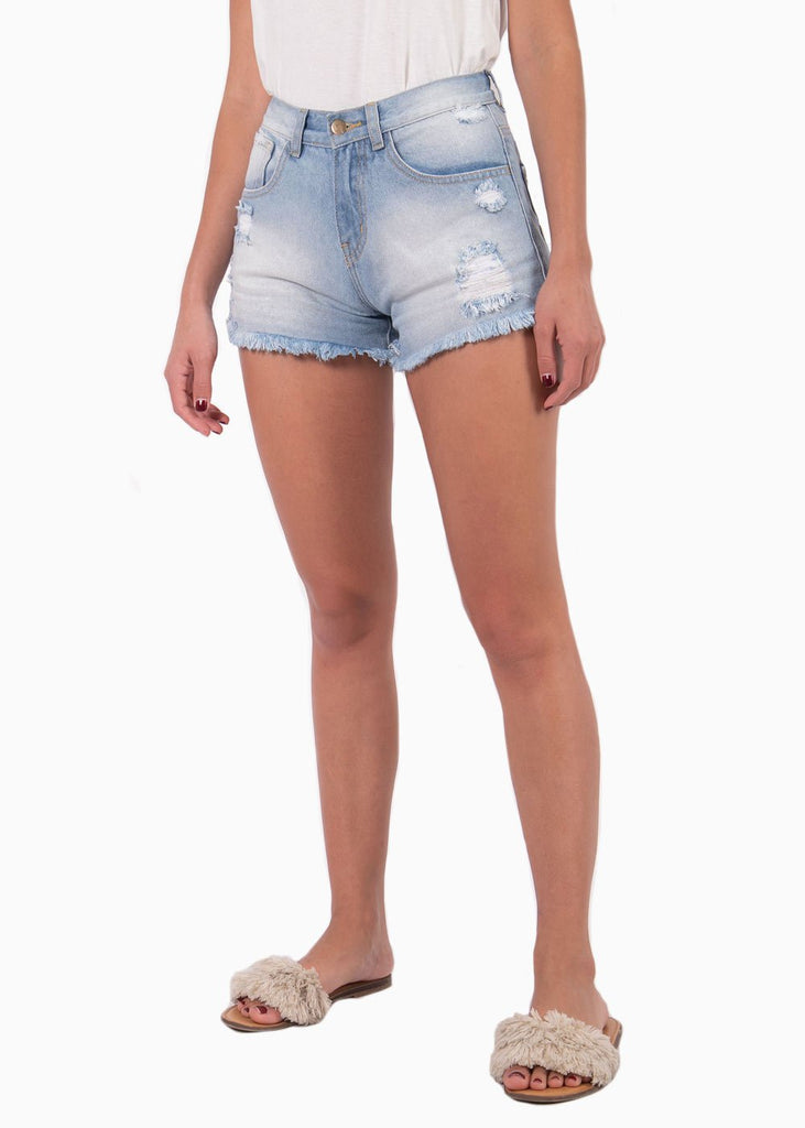 Short tiro alto con desgastes para mujer - Flashy