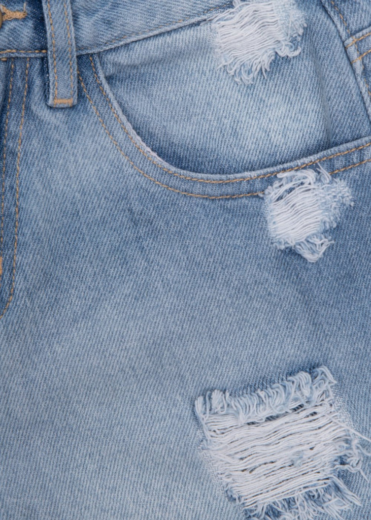 Short tiro alto con desgastes para mujer - Flashy