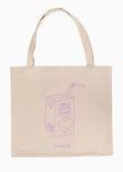 Tote bag con estampado "Self Love Juice" color beige para mujer - Flashy