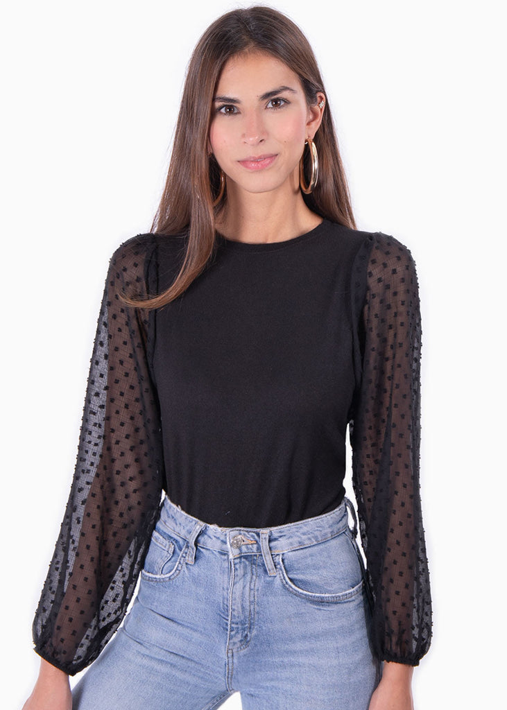 Buso con mangas abullonadas para mujer - Flashy