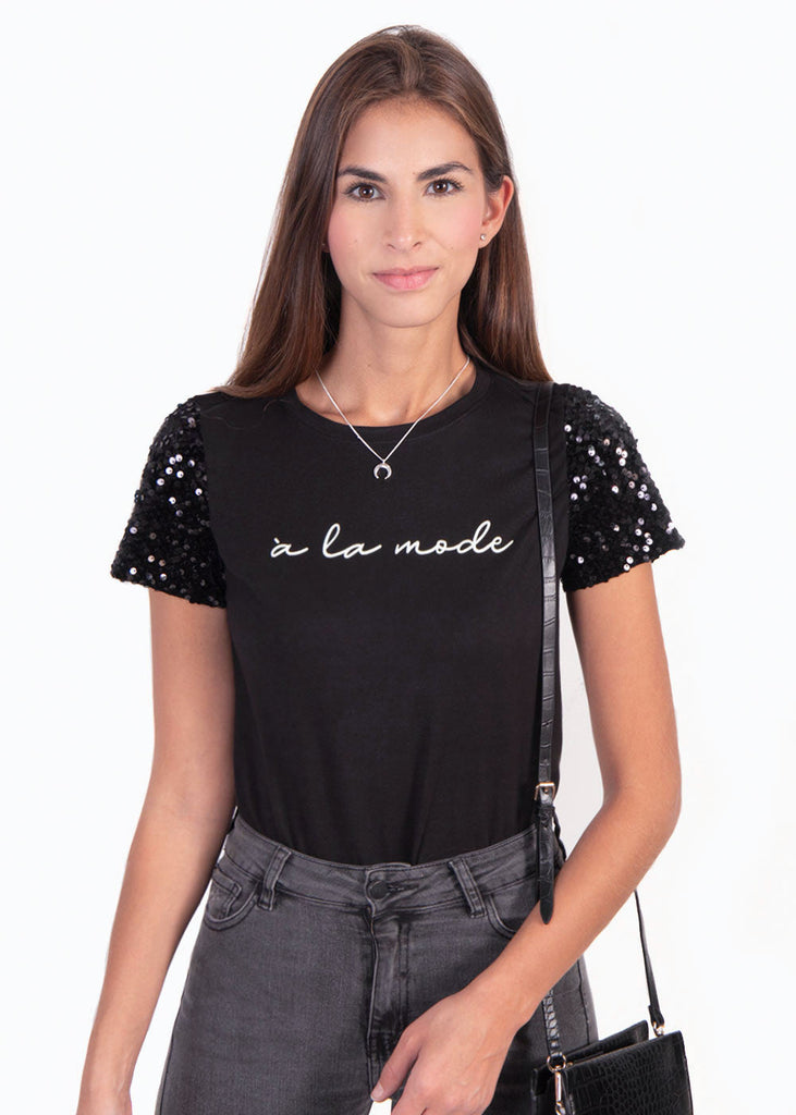 Camiseta estampada "a la mode" para mujer - Flashy
