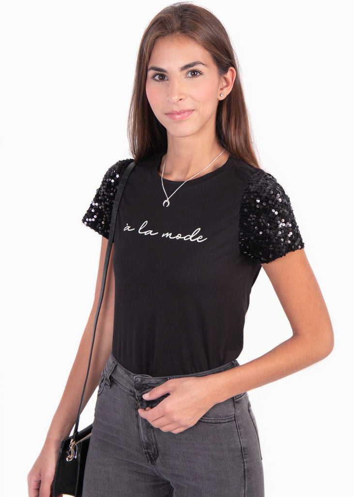 Camiseta estampada "a la mode" para mujer - Flashy