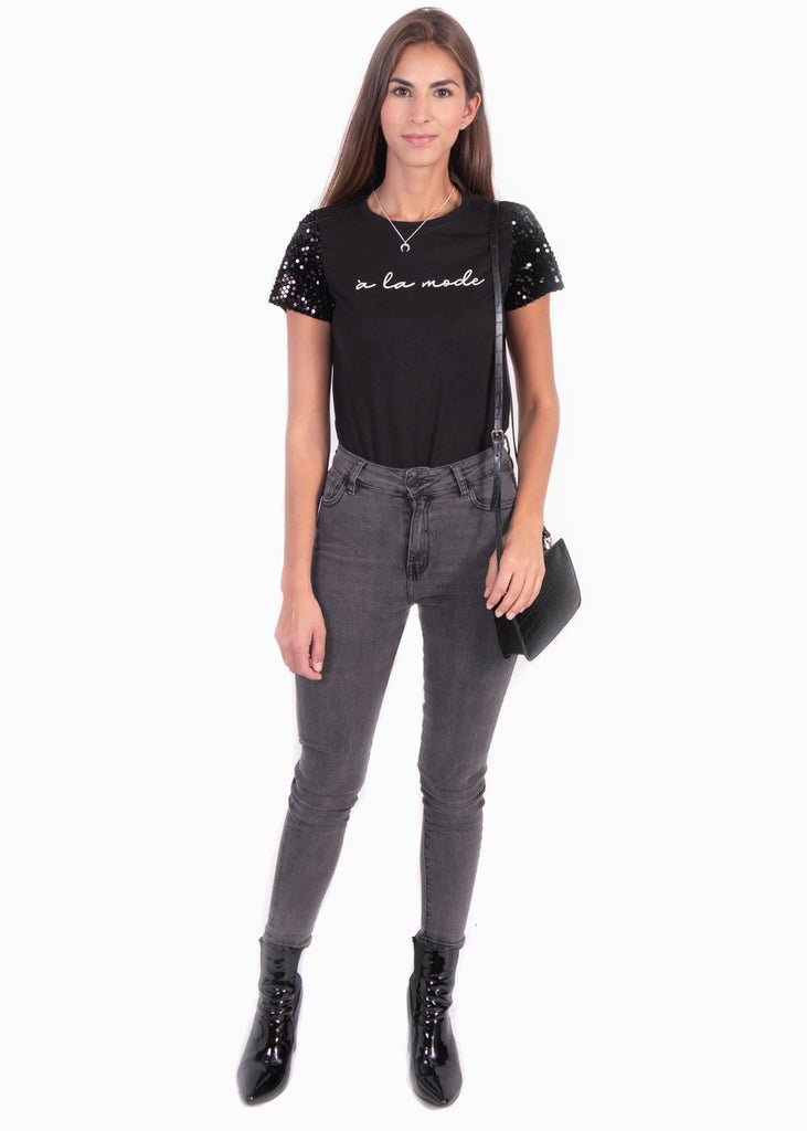 Camiseta estampada "a la mode" para mujer - Flashy