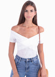 Blusa campesina con cruce en escote para mujer - Flashy