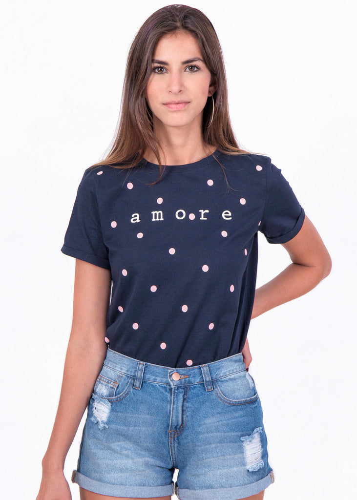Camiseta estampada "Amore" para mujer - Flashy