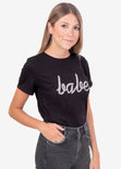 Camiseta estampada "Babe" para mujer - Flashy