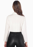 Blazer corto color blanco, marfil para mujer - Flashy