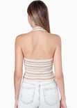 Blusa ajustada con escote tipo halter - PIÑA