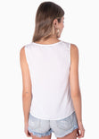 Blusa con escote de encaje color blanco para mujer - Flashy