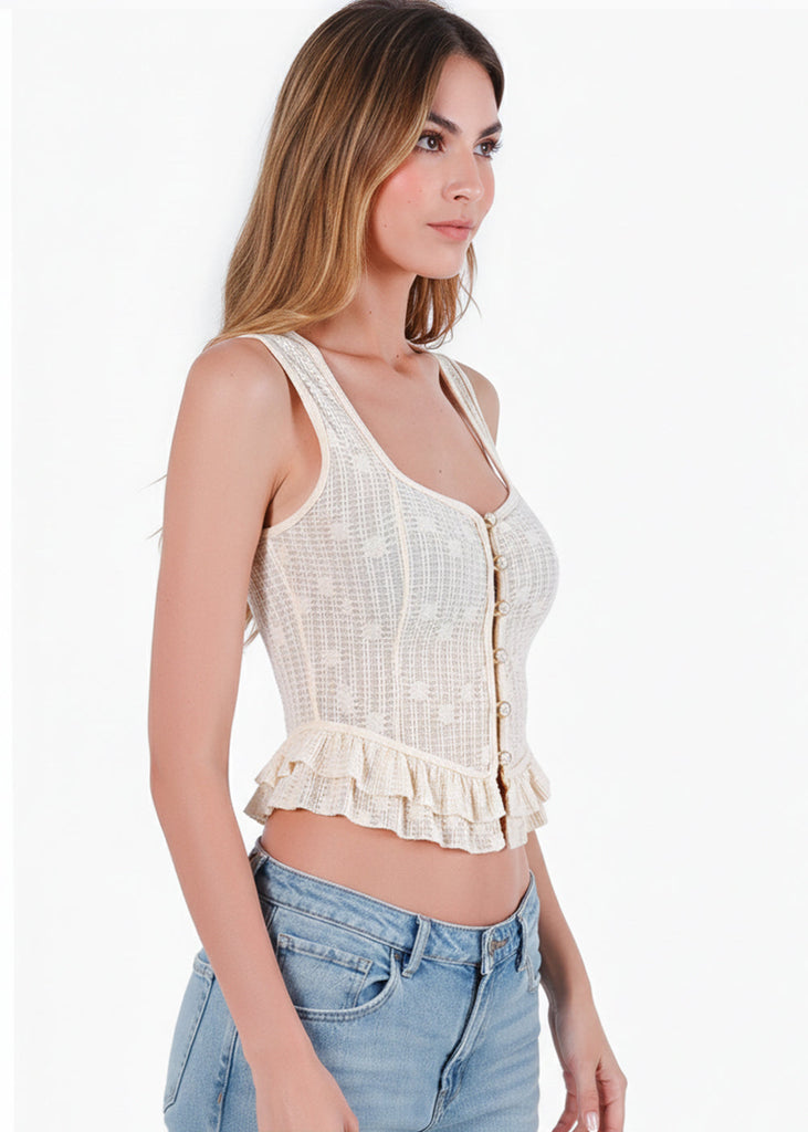 Blusa de botones con boleros - GUANAJUATO