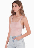 Blusa de tiras con escote cuadrado - TAMARINDO.ROSA