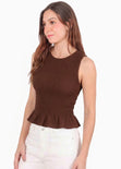 Blusa de tiras en nido de abeja - BANANO.CAFE