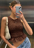 Blusa de tiras en nido de abeja - BANANO.CAFE