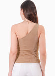 Blusa drapeada con tira un hombro - MORA