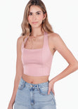 Blusa corta halter  - MANDARINA