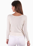 Blusa manga larga con botones de perlas y boleros para mujer - Flashy