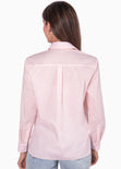 Camisa manga larga con botones y cuello color rosado para mujer - Flashy