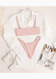 Camisa manga larga con botones y cuello color blanco para mujer - Flashy