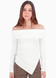 Blusa manga larga offshoulder asimétrica - VALERA