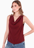 Blusa manga sisa con escote drapeado - ALBANY