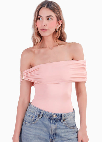 Blusa off shoulder con recogido y hebilla - LYON