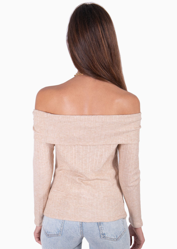 Blusa off shoulder manga larga para mujer - Flashy