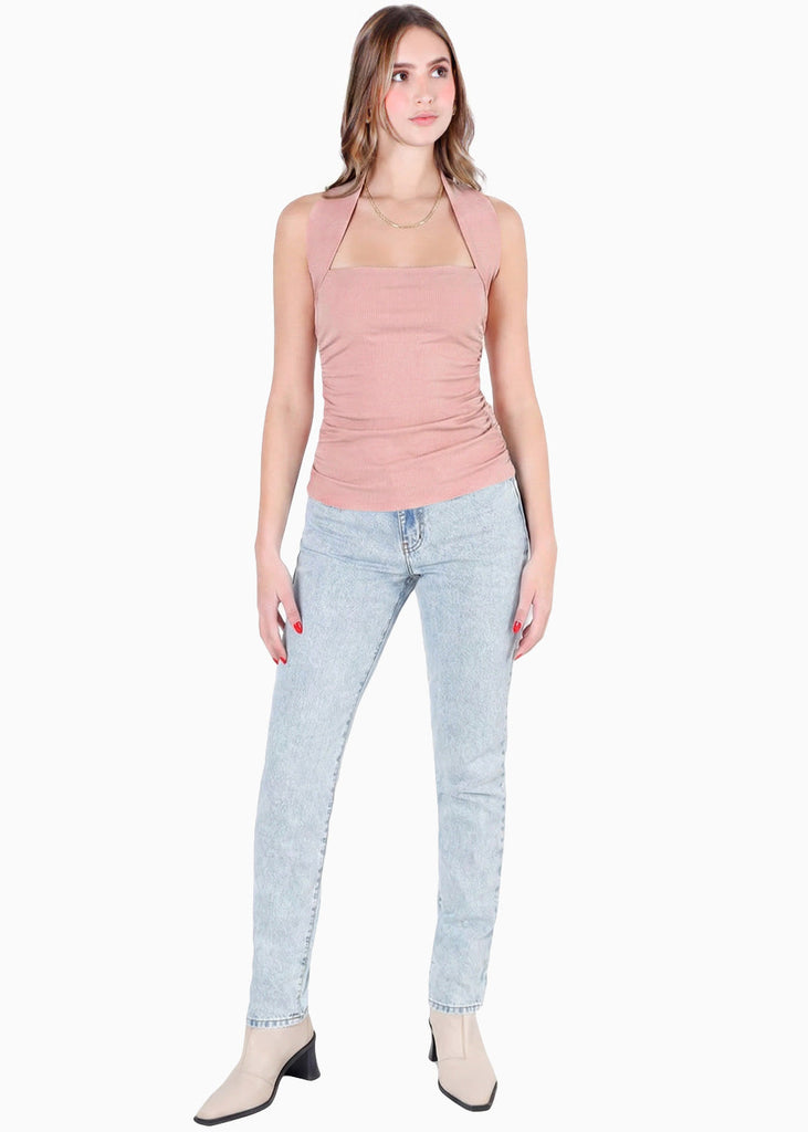 Blusa sin mangas con escote sobre el cuello en triangulo - RICHMOND.ROSA