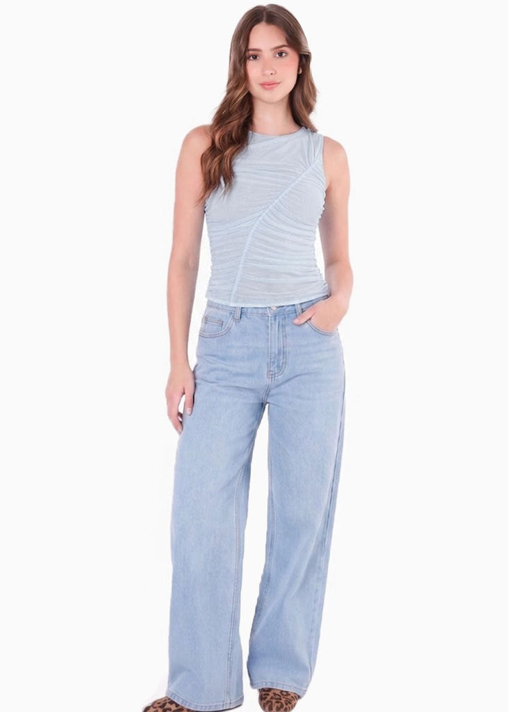 Blusa sin mangas con recogido en el frente - CORONADO