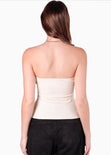 Blusa strapless con escote en v color blanco, marfil para mujer - Flashy