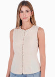 Blusa tipo chaleco manga sisa - PITAYA